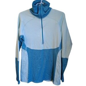 Women's Patagonia Capilene 4 Pro Zip Neck 1/2 Zip Green/Blue Style 43725 Large